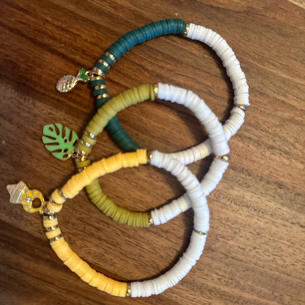 Tropical Collection -  Colorful Beaded Bracelets with Charms